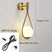 Glass Orb Drop Wall Light 37cm