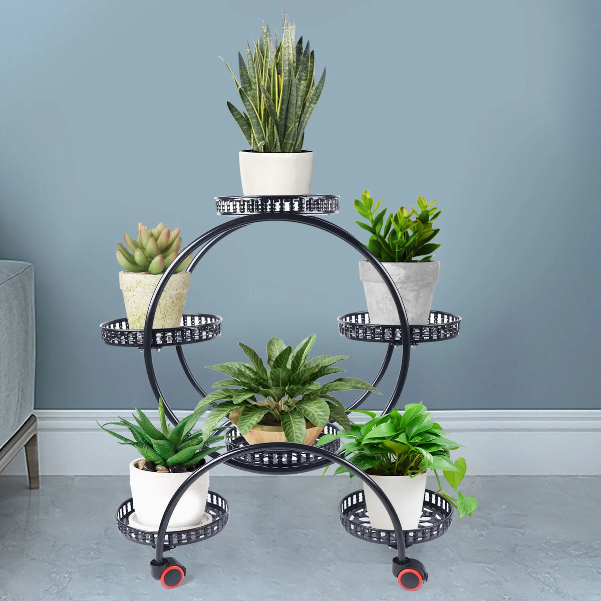 Six-Tier Rolling Plant Stand