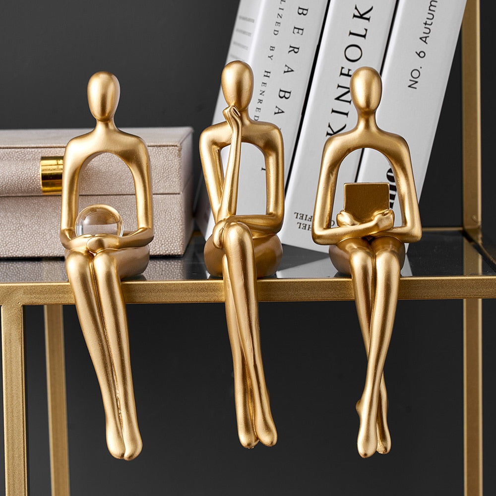 Abstract Gold Figure Sculpture
