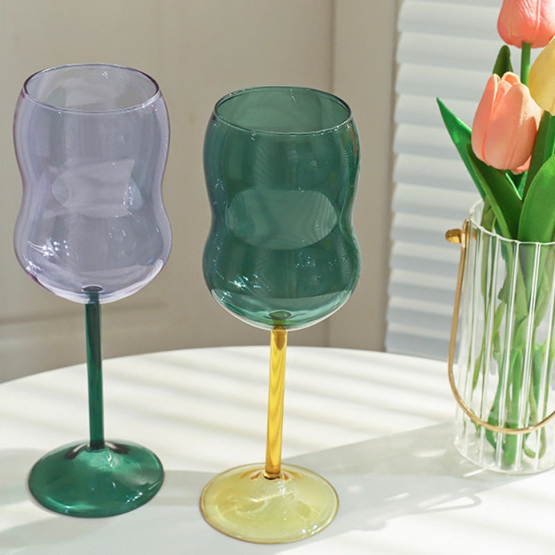 Two-Tone Borosilicate Wine Glass 300ml