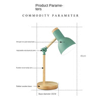 Rubberwood Adjustable Desk Lamp