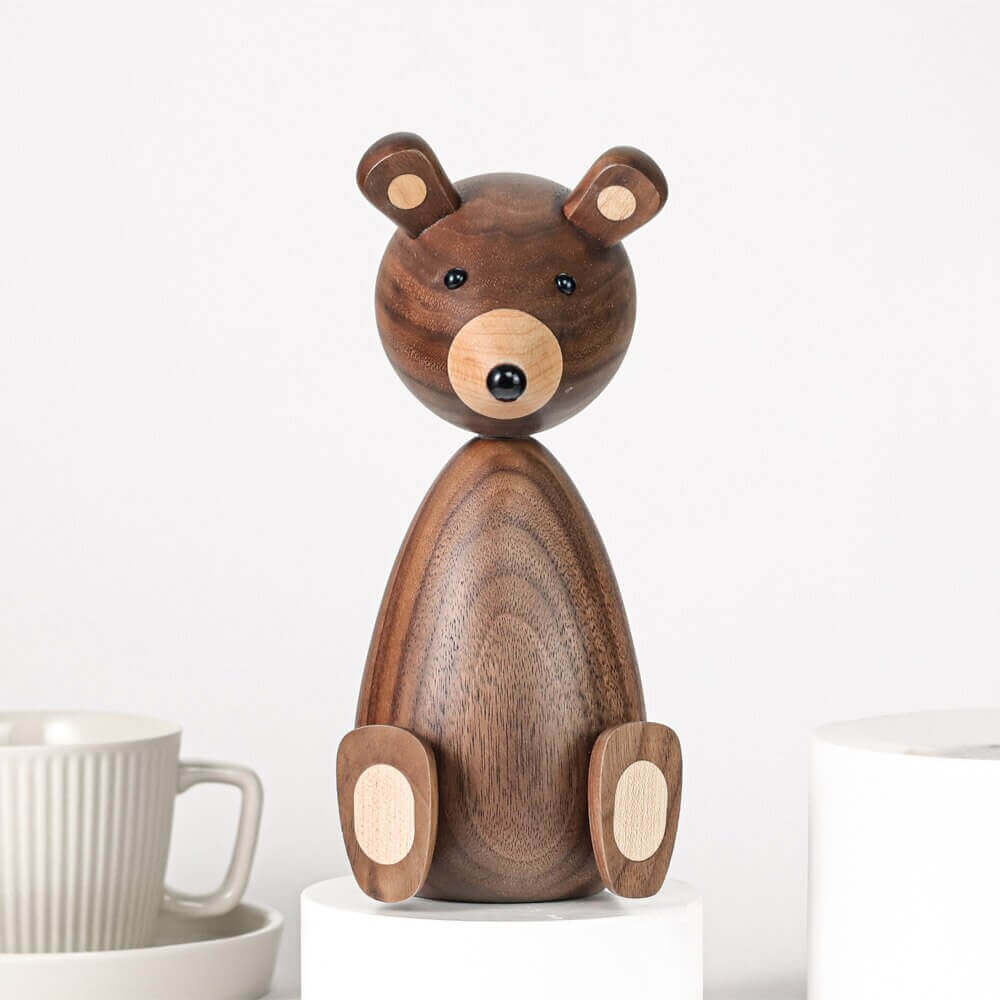 Danish Walnut Bear Family Ornament