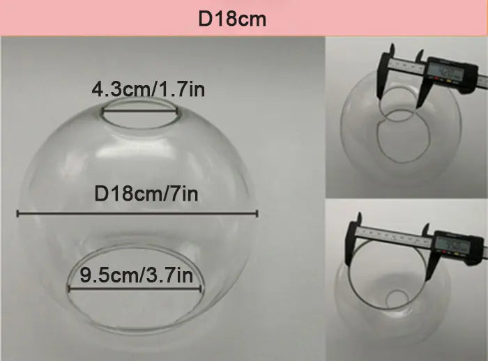 Clear Glass Lampshade, Six Diameters