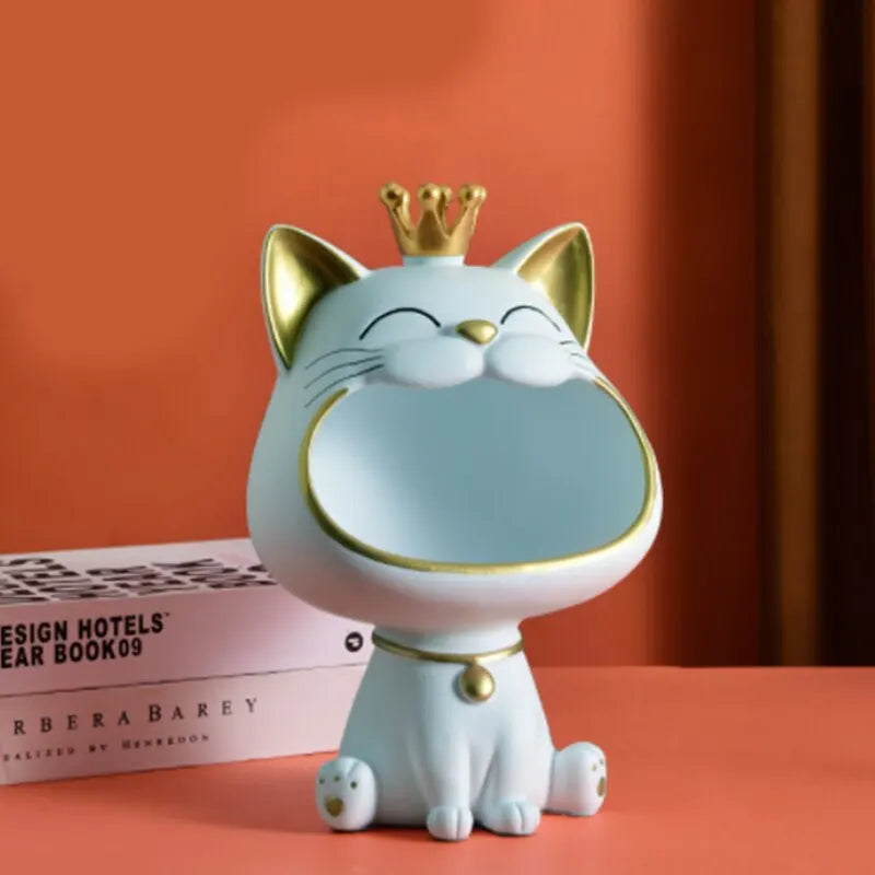 Crowned Cat Key Tray Ornament