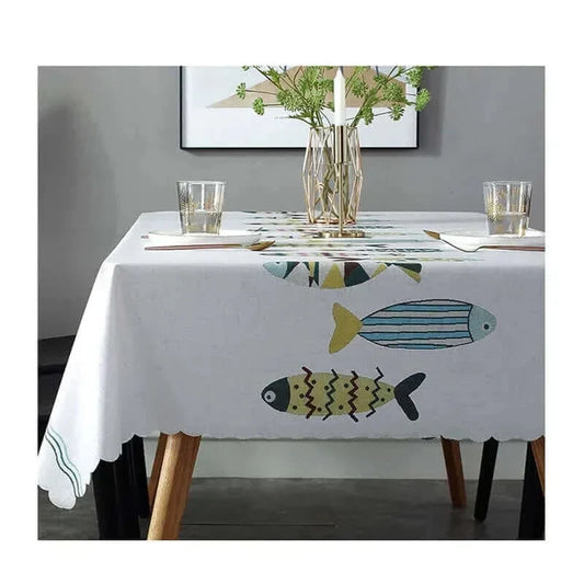 Wipe Clean Water Motif Tablecloth