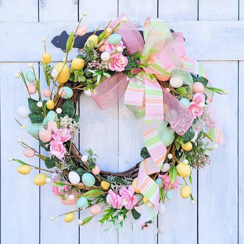 Ribbon and Egg Spring Wreath