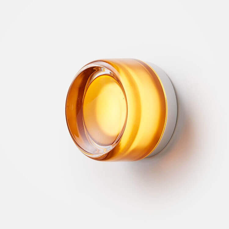 Ribbed Acrylic Disc Wall Light 13cm