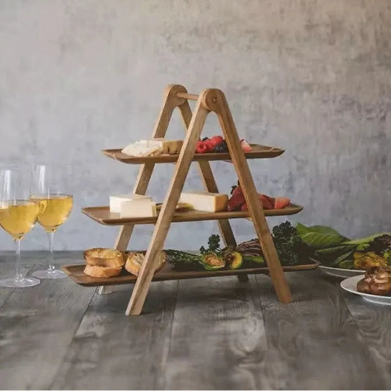 Tiered Wooden Serving Stand