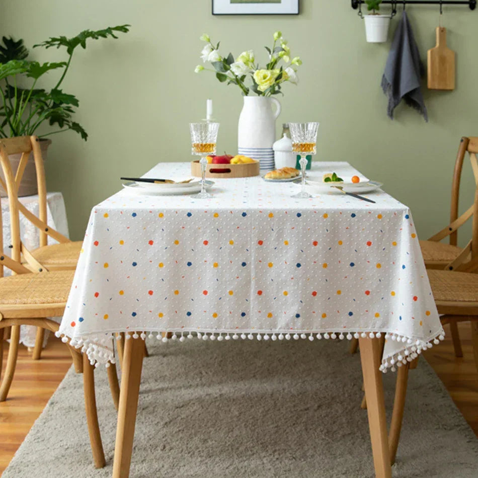 Floral Cotton Tablecloth 140cm