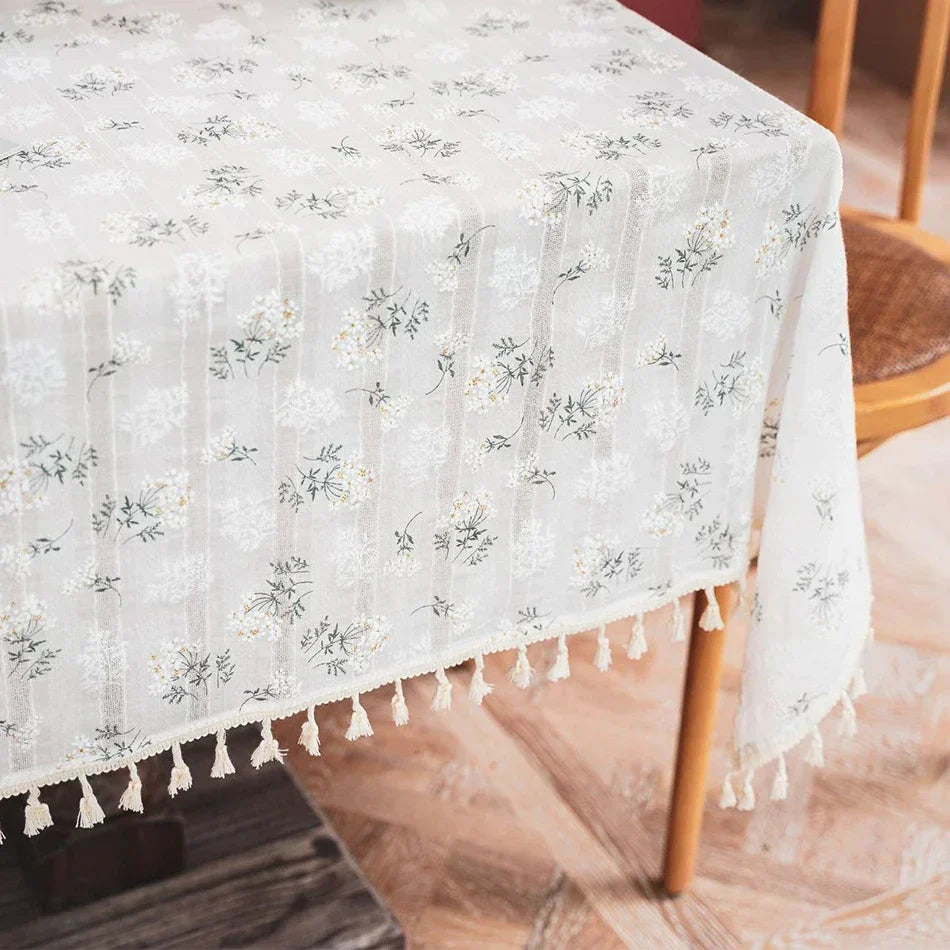 Floral Cotton Tablecloth 140cm