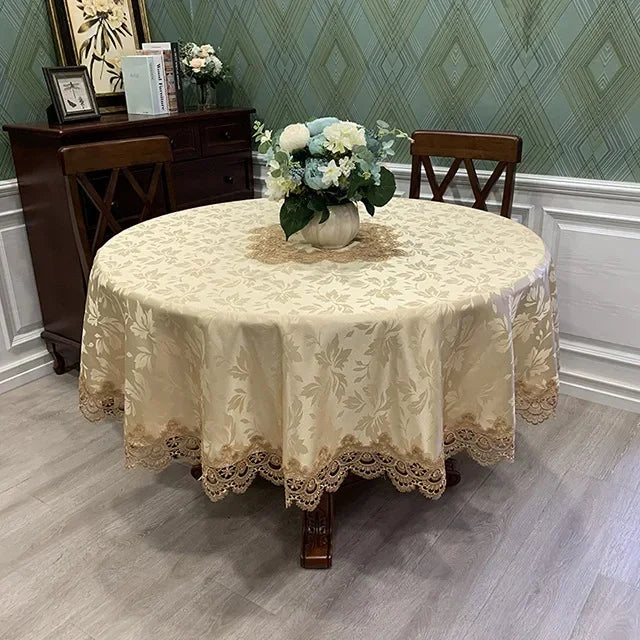 Victorian Lace Round Tablecloth