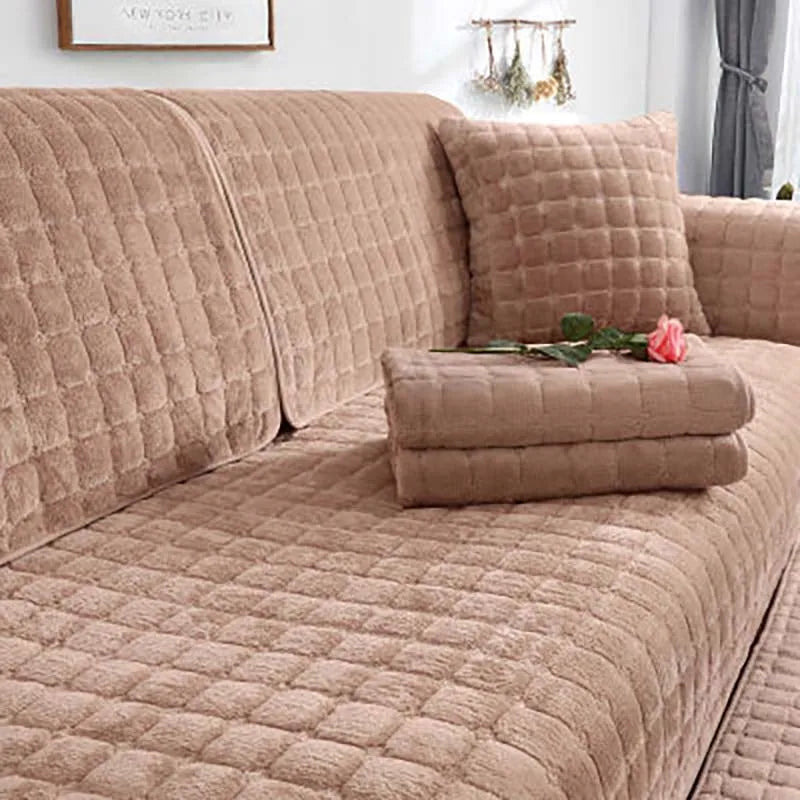 Quilted Plush Non-Slip Sofa Runner