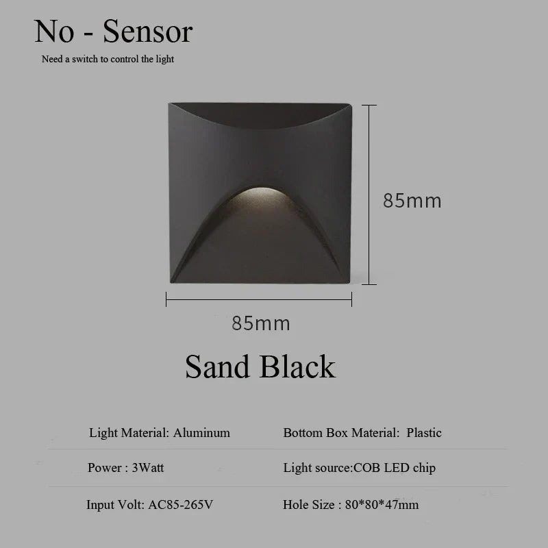 Recessed IP65 Step Light 85mm