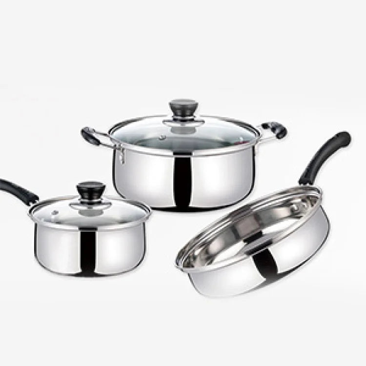 Three Piece Stainless Steel Pan Set