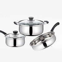 Three Piece Stainless Steel Pan Set