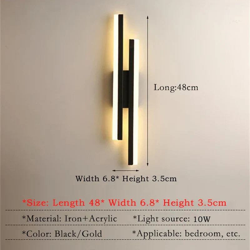 Black and Gold Acrylic Wall Light