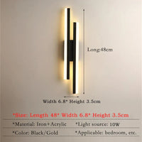 Black and Gold Acrylic Wall Light