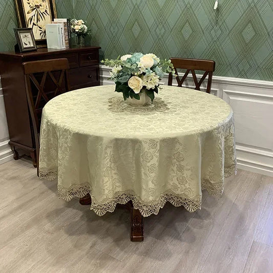 Victorian Lace Round Tablecloth