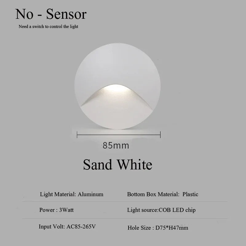 Recessed IP65 Step Light 85mm