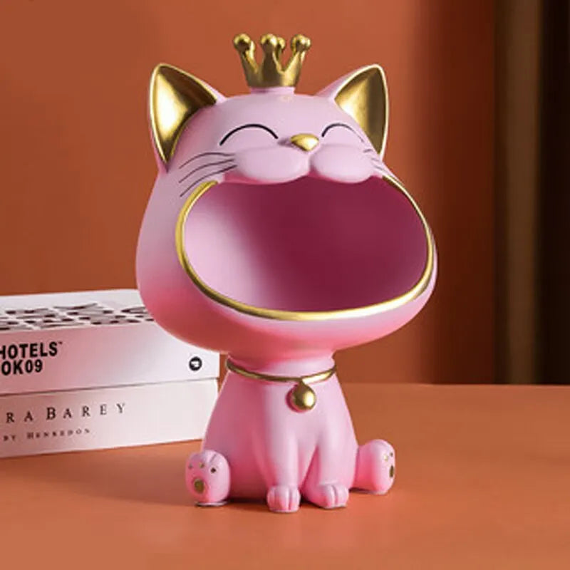 Crowned Cat Key Tray Ornament