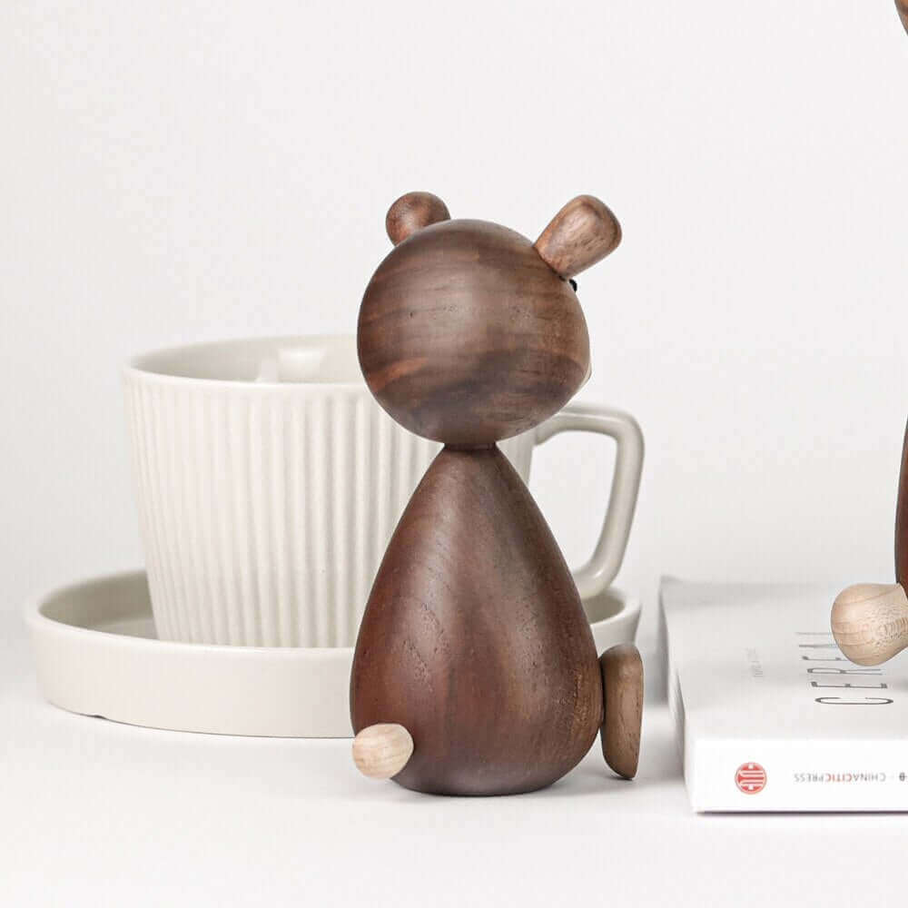 Danish Walnut Bear Family Ornament