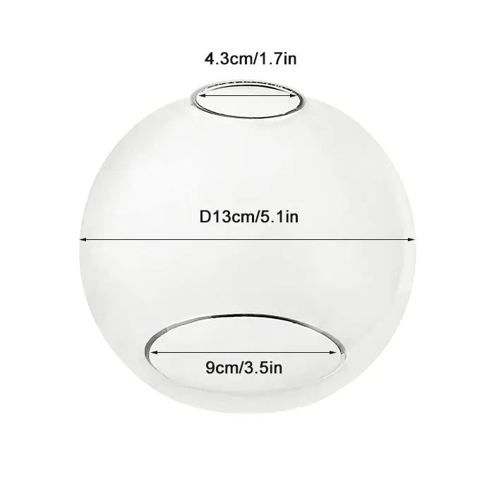 Clear Glass Lampshade, Six Diameters
