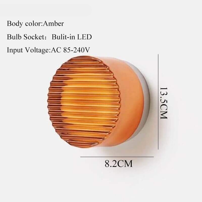 Ribbed Acrylic Disc Wall Light 13cm