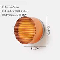 Ribbed Acrylic Disc Wall Light 13cm