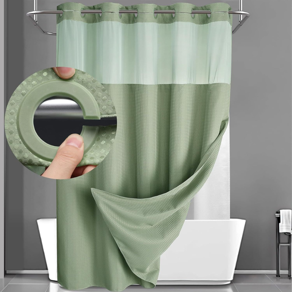 Waffle Weave Double Layer Shower Curtain