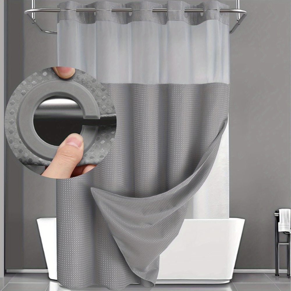 Waffle Weave Double Layer Shower Curtain