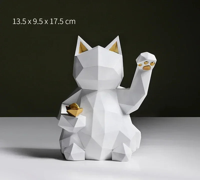 Geometric Lucky Cat Figures