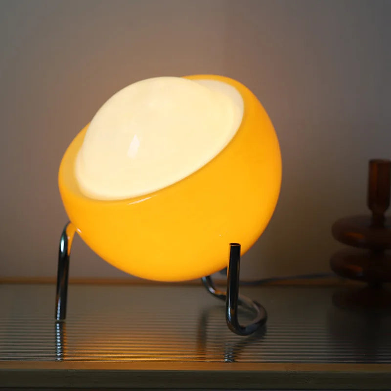 Glass and Steel Table Lamp 25cm