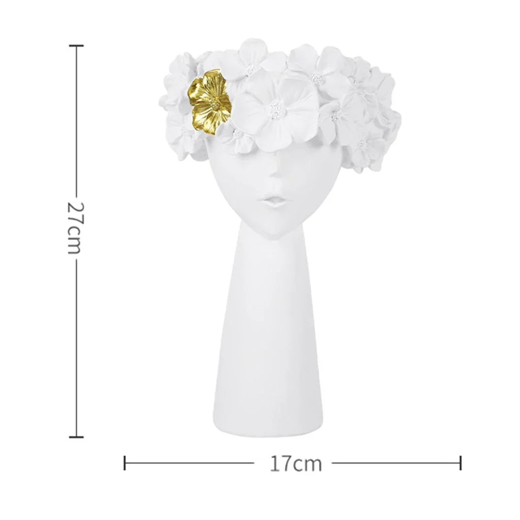Girl Portrait Resin Vase 27cm