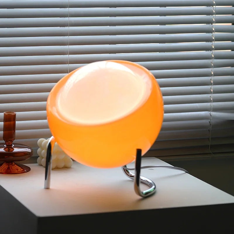 Glass and Steel Table Lamp 25cm