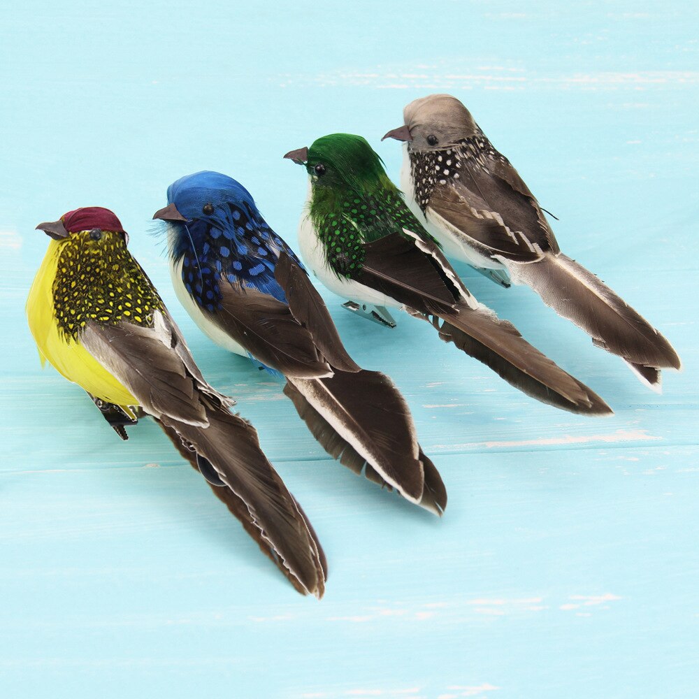 Decorative Feathered Bird 15cm