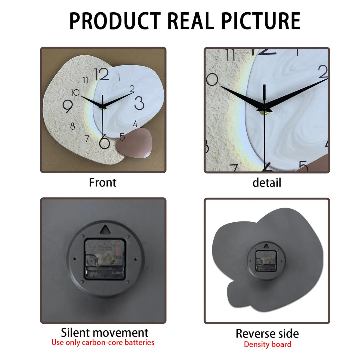 Square Stone-Effect Wall Clock