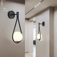Glass Orb Drop Wall Light 37cm