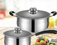 Three Piece Stainless Steel Pan Set