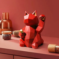 Geometric Lucky Cat Figures