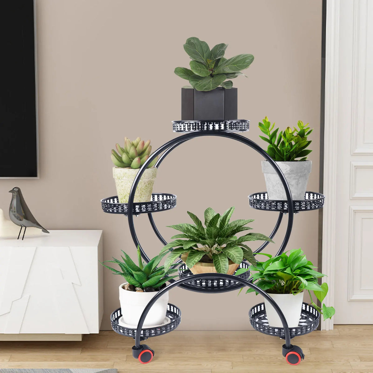 Six-Tier Rolling Plant Stand