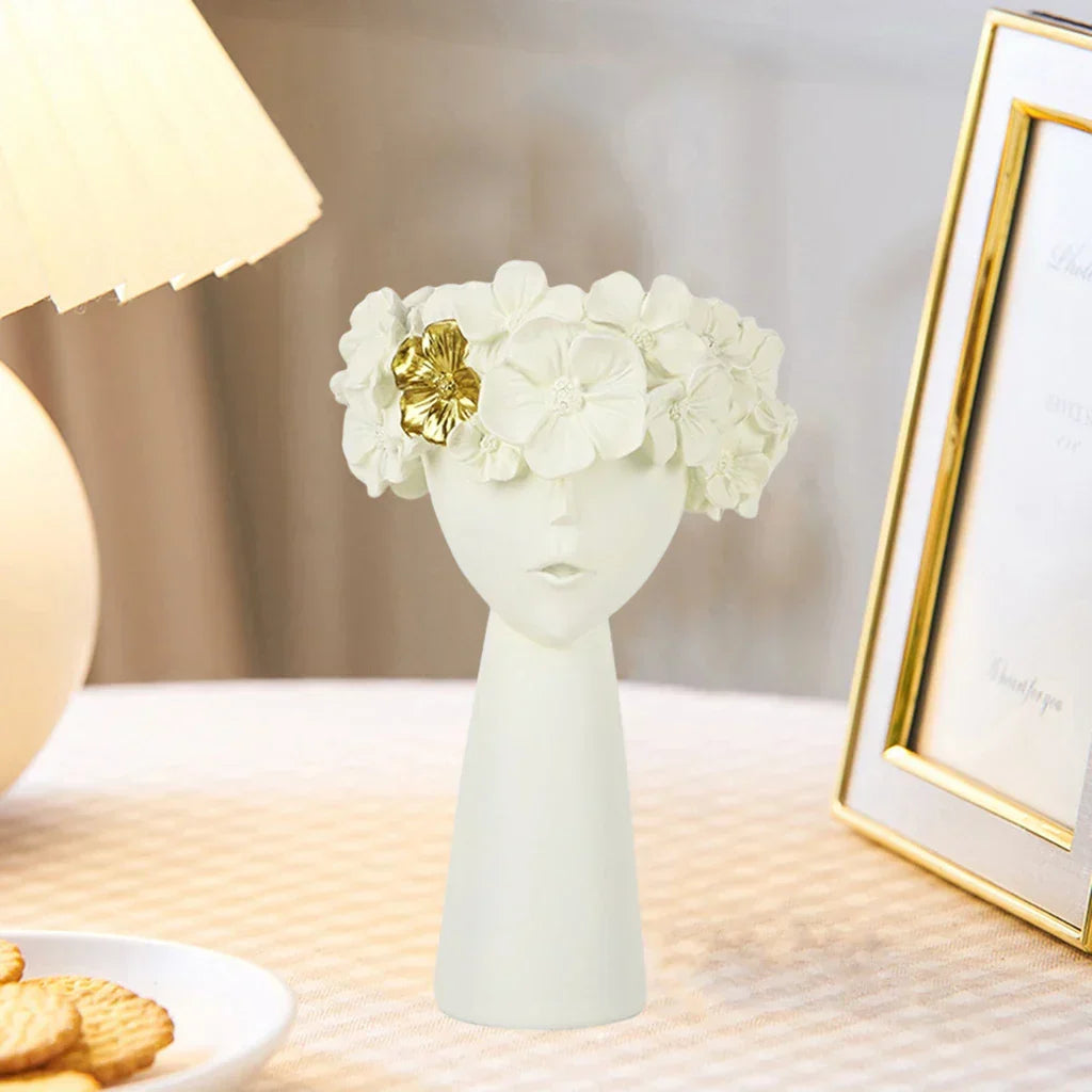 Girl Portrait Resin Vase 27cm