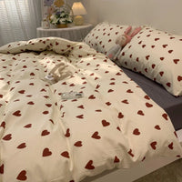 Heart Print Cotton Duvet Set