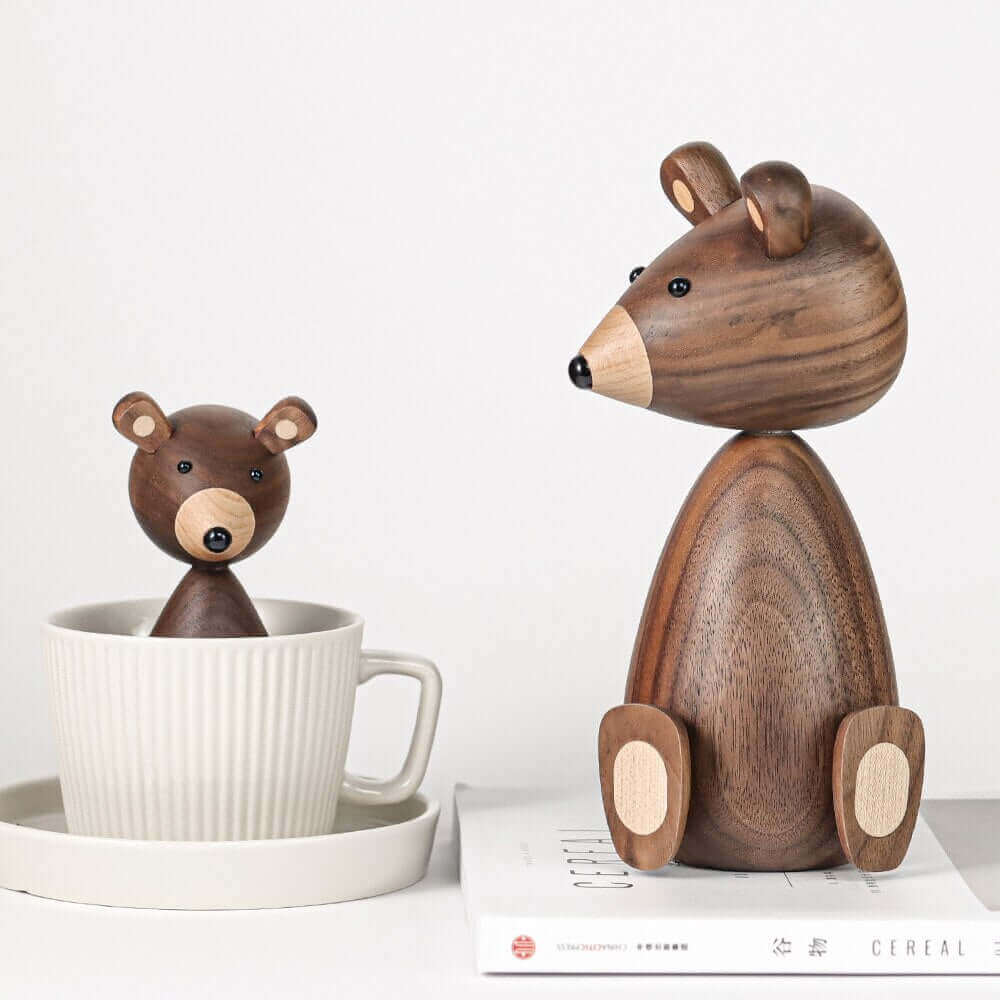 Danish Walnut Bear Family Ornament
