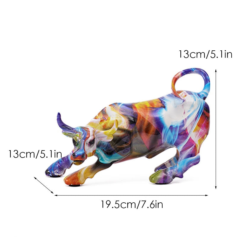 Graffiti Bull Resin Sculpture