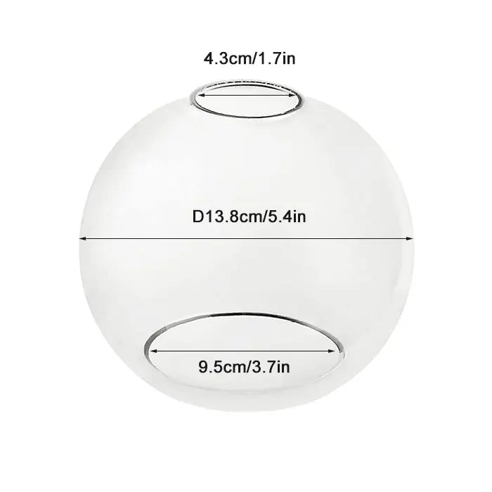 Clear Glass Lampshade, Six Diameters