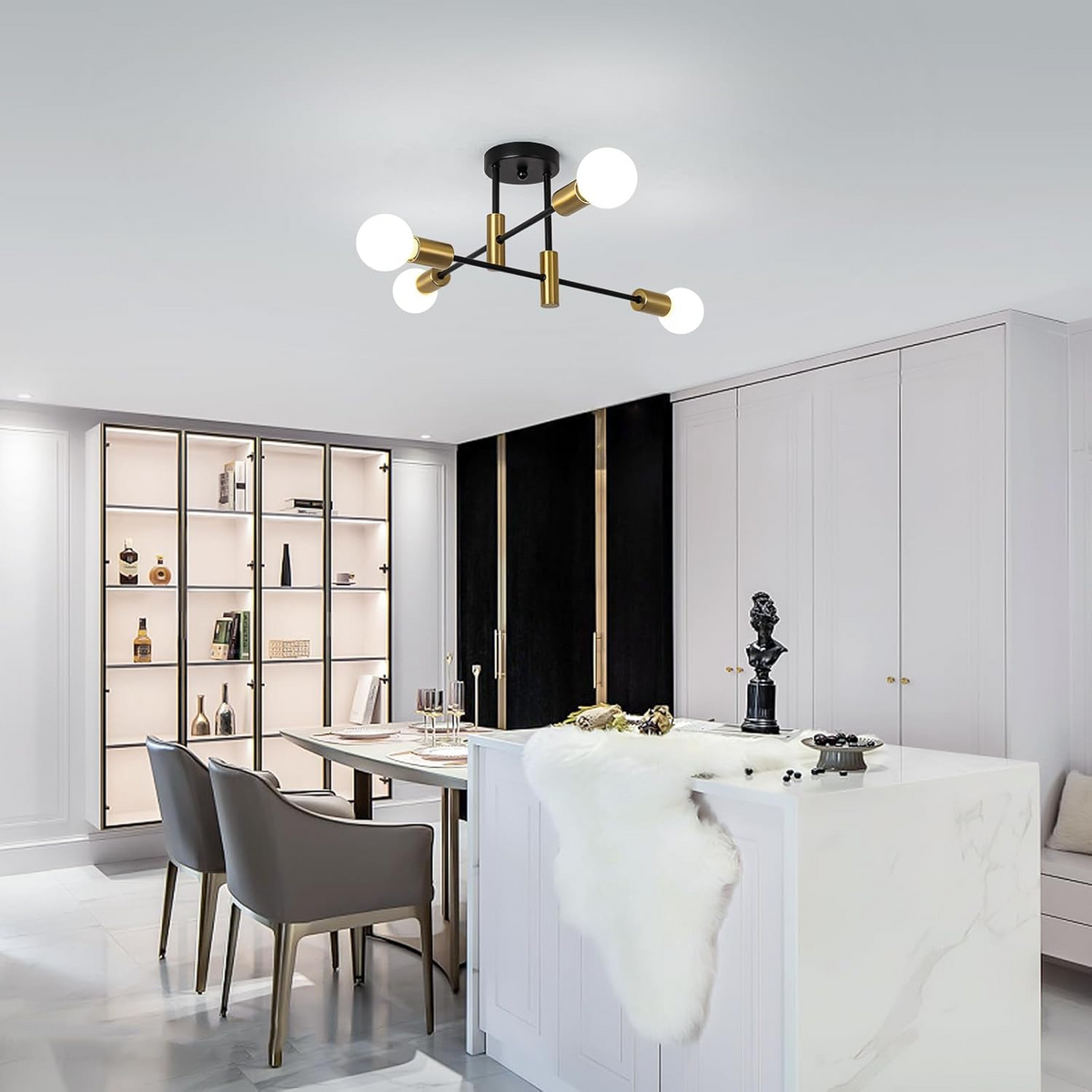 Ceiling light installed on landing