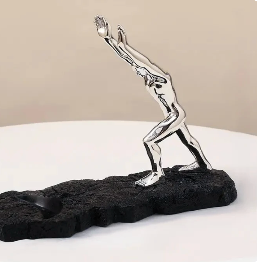 Sculptural Wine Bottle Holder in Bronze