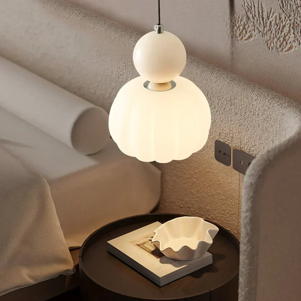 Ribbed Glass Gourd Pendant Light