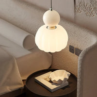 Ribbed Glass Gourd Pendant Light