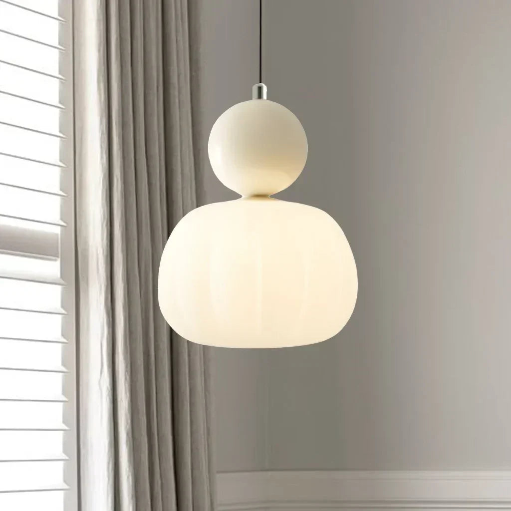 Ribbed Glass Gourd Pendant Light